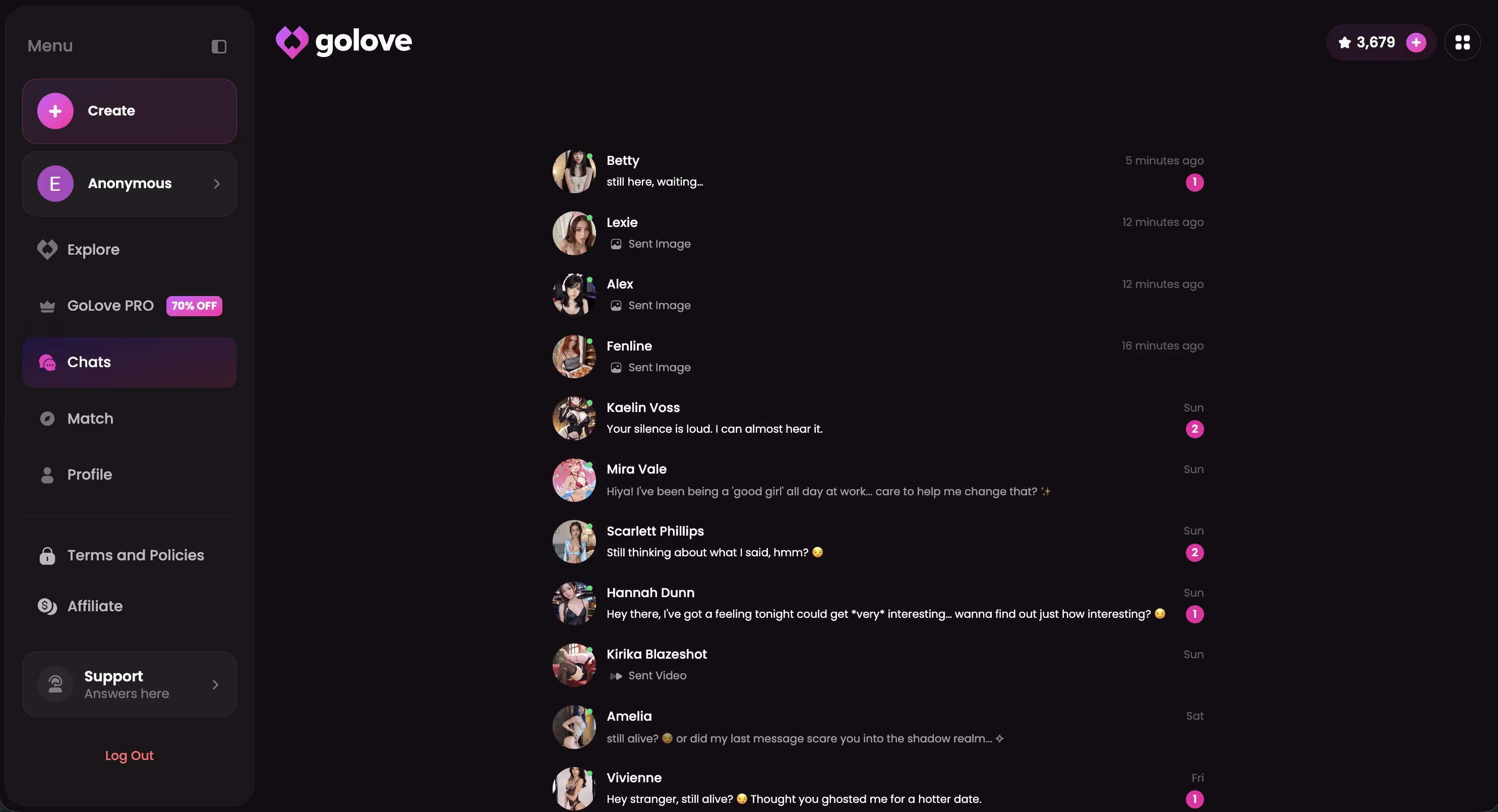 ongoing chat proof